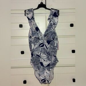 Stella Parker Collection Navy & White Floral One Piece Swimsuit